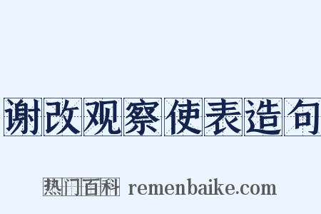 谢改观察使表造句是什么意思的图片